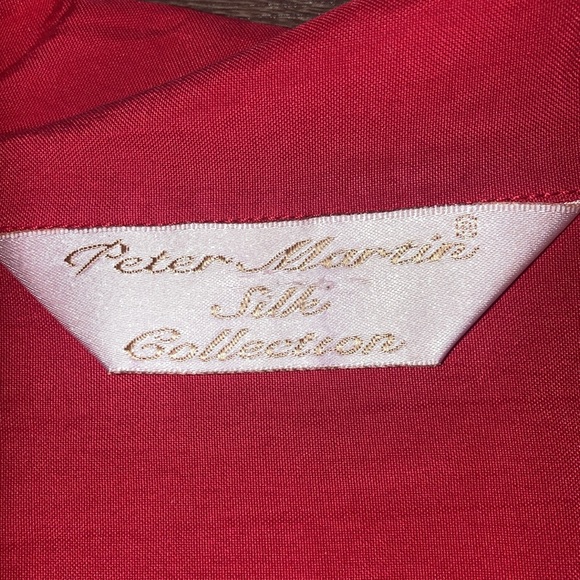 Women’s Vintage Red Peter Martin Silk Collection Medium Button Down Shirt - Picture 3 of 7